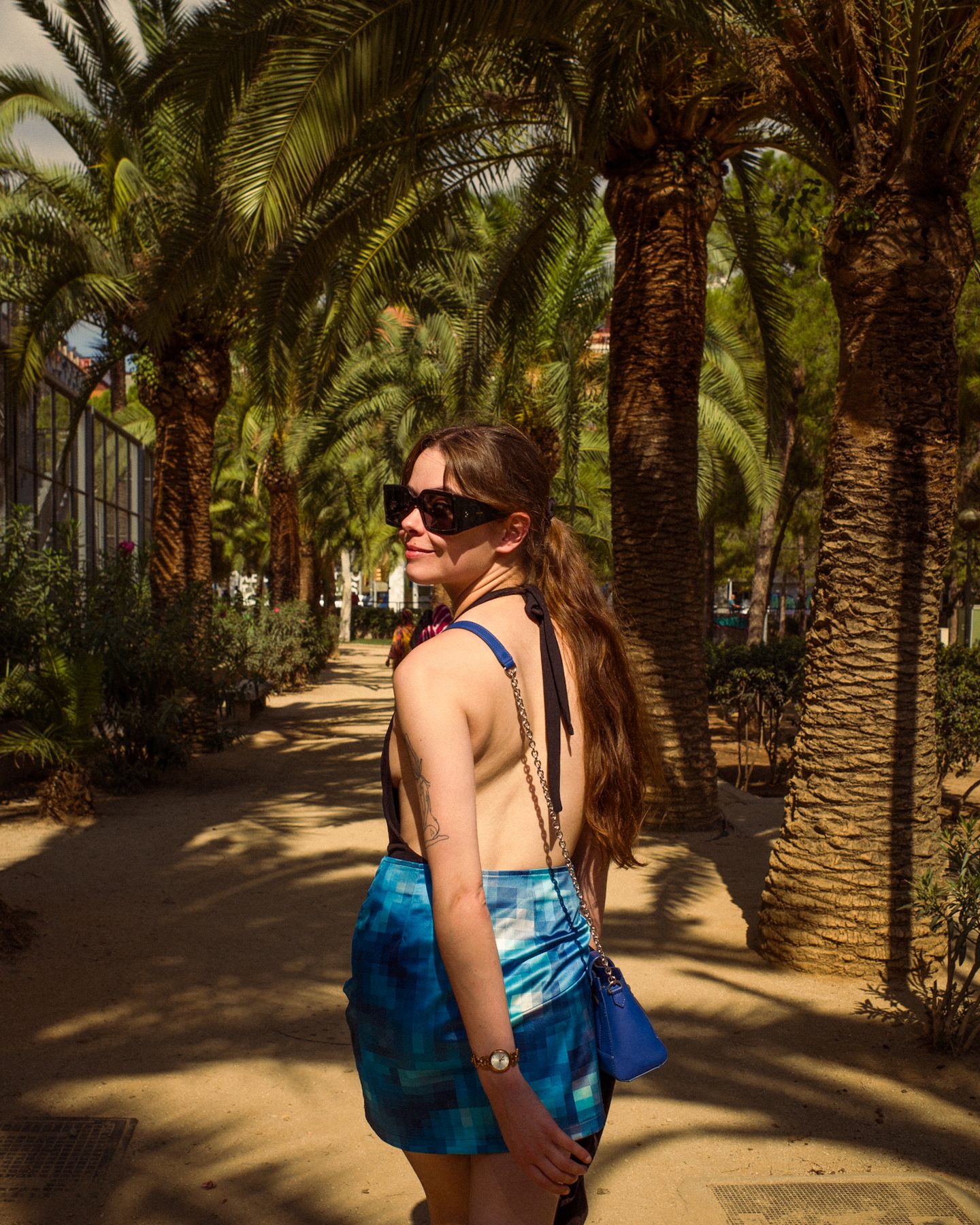 A street of palm trees in Barcelona