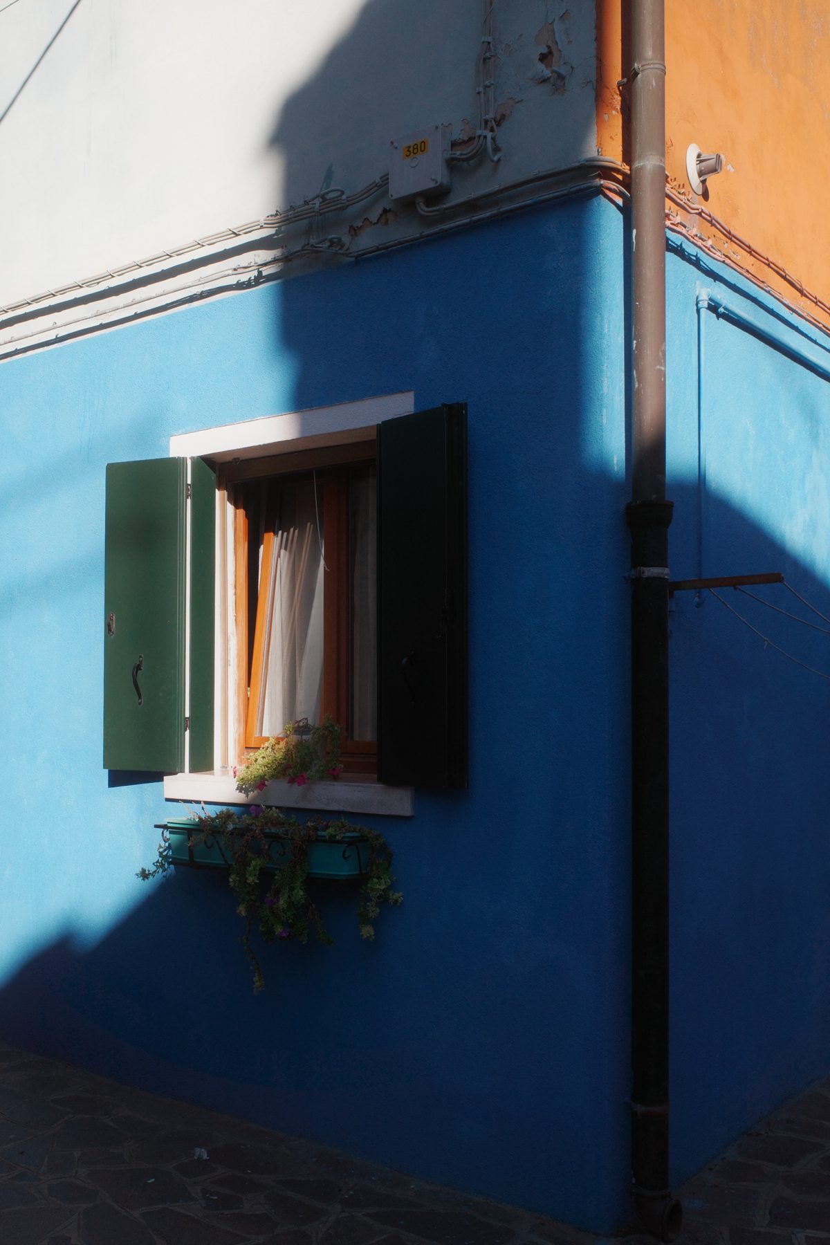 A blue window