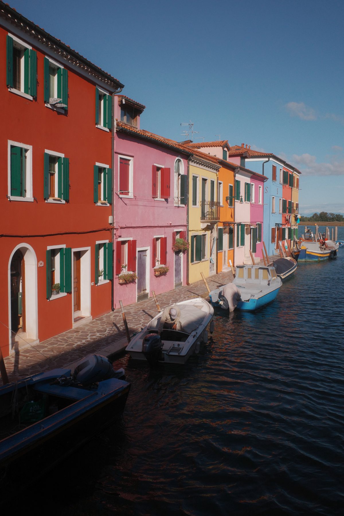 Coloured houses along the canal