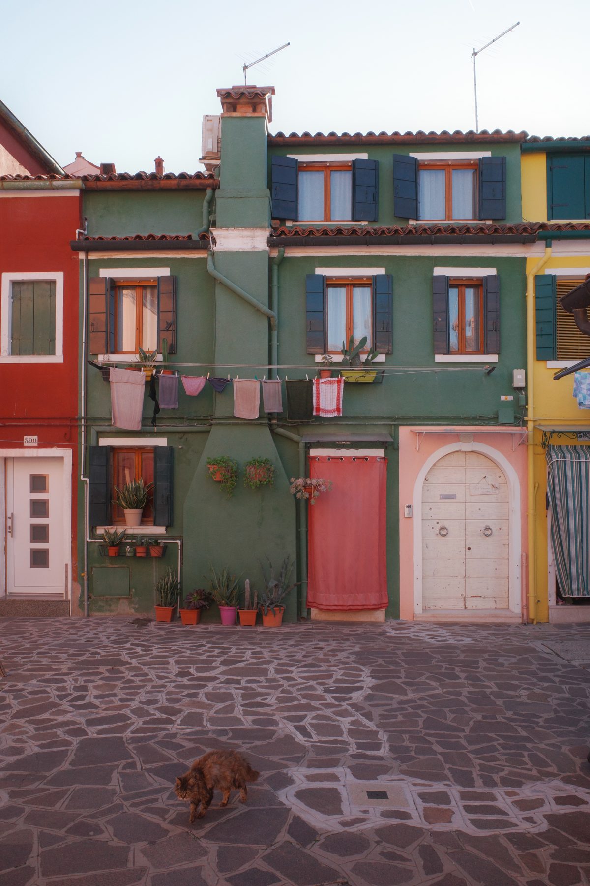 A row of coloured houses