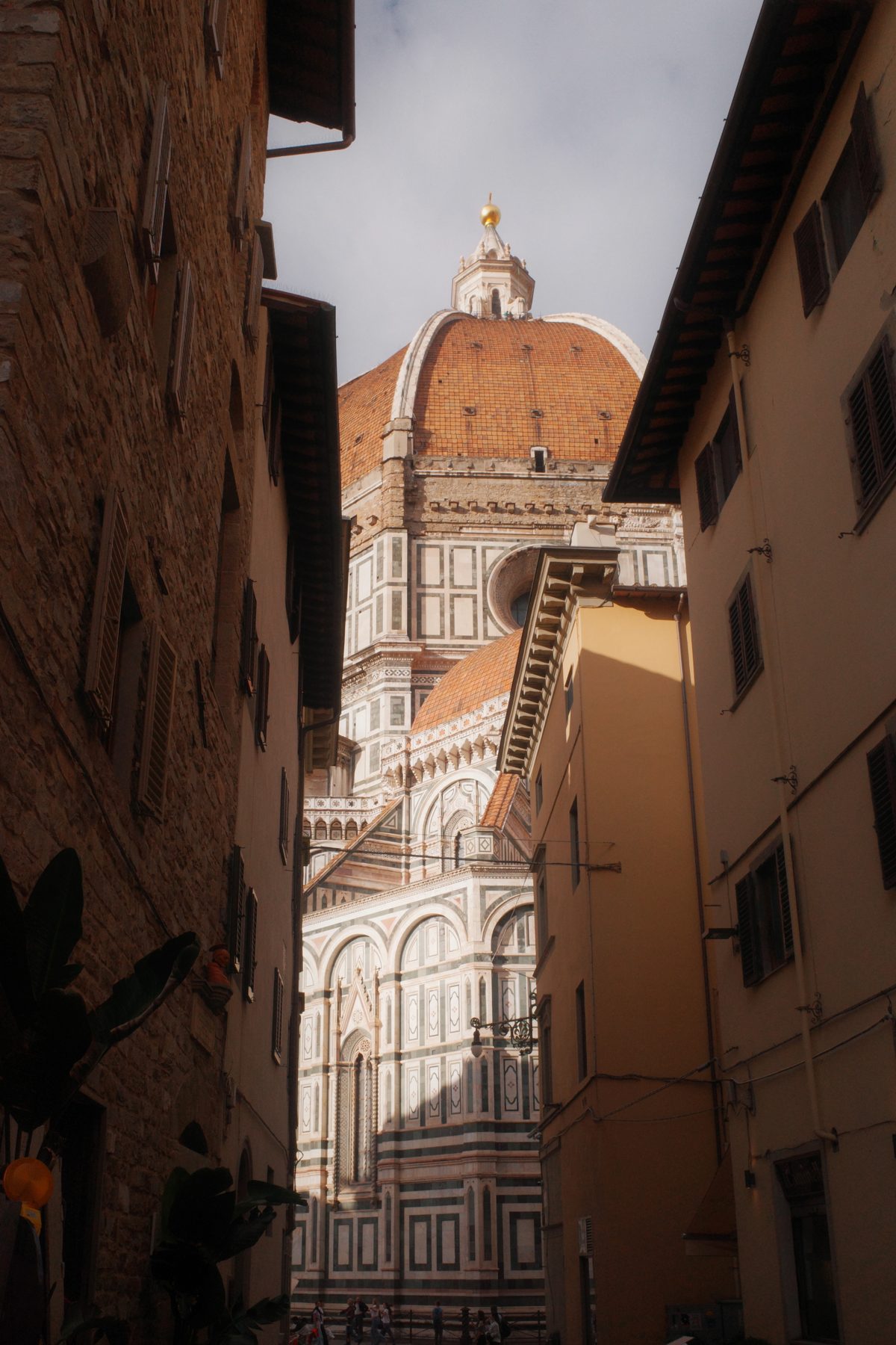 Brunelleschi's dome seen from a street