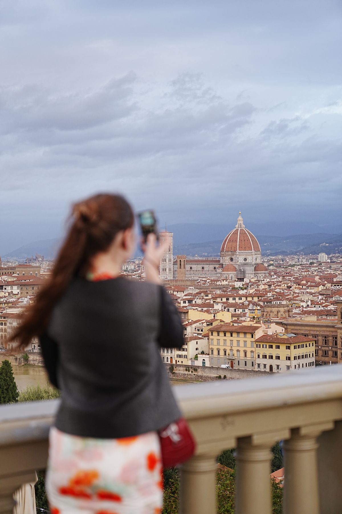 Photographing the view over Florence
