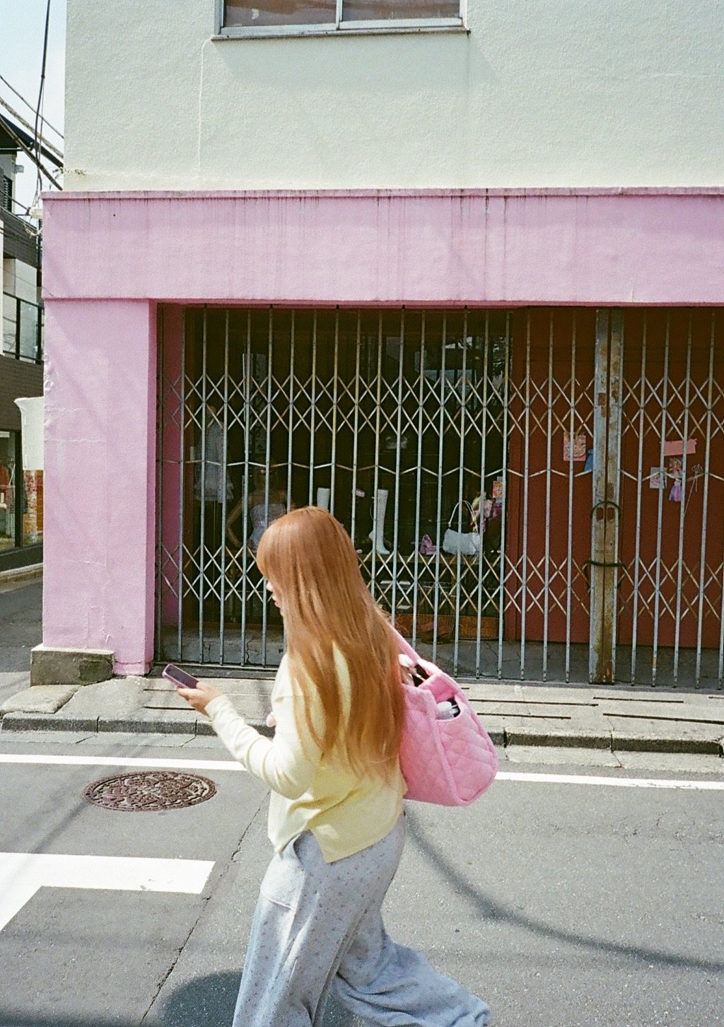A pink shutter