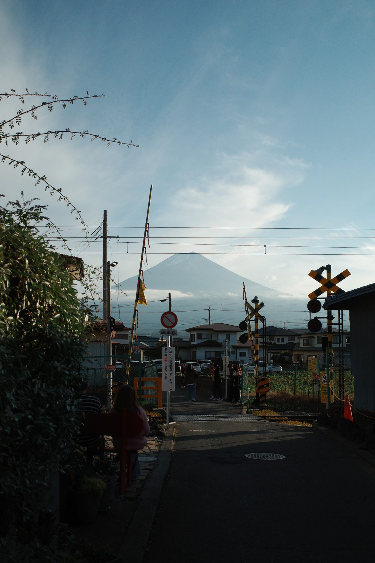 Mount Fuji at the end of a street