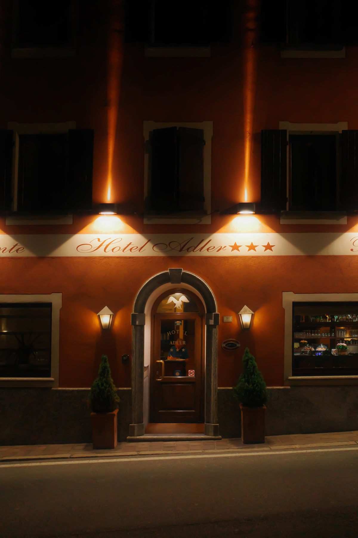 The hotel at night