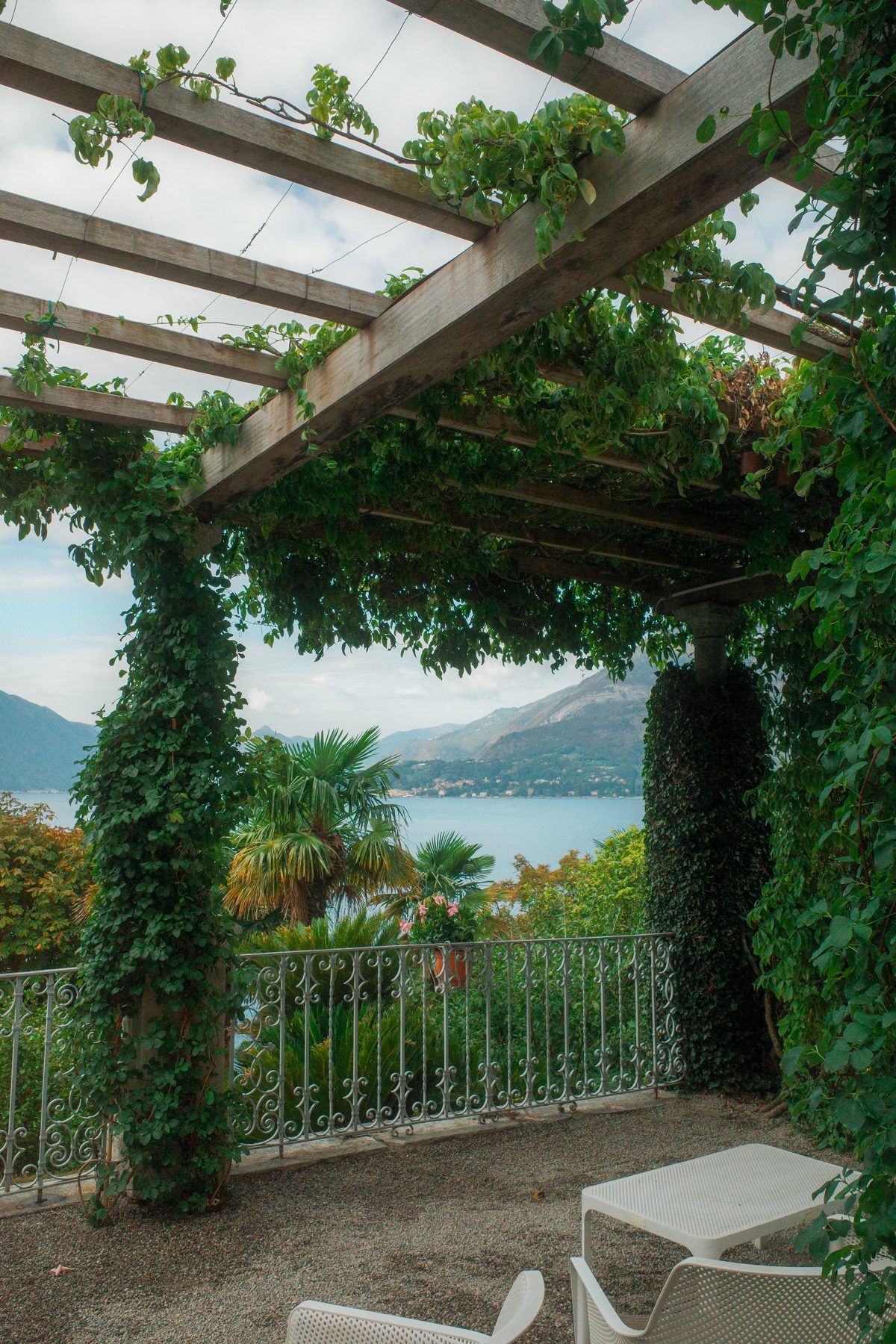 The pergola in the gardens