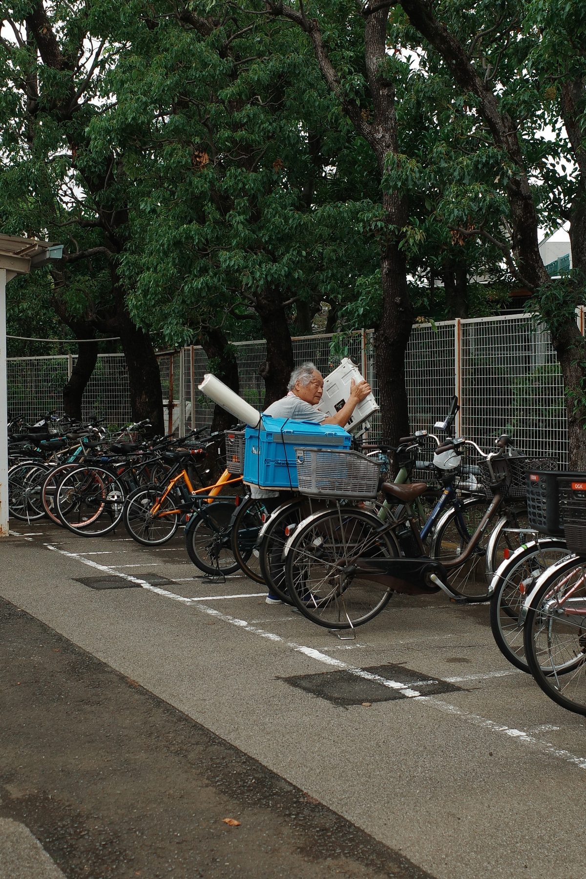 Bicycles parked at the exit