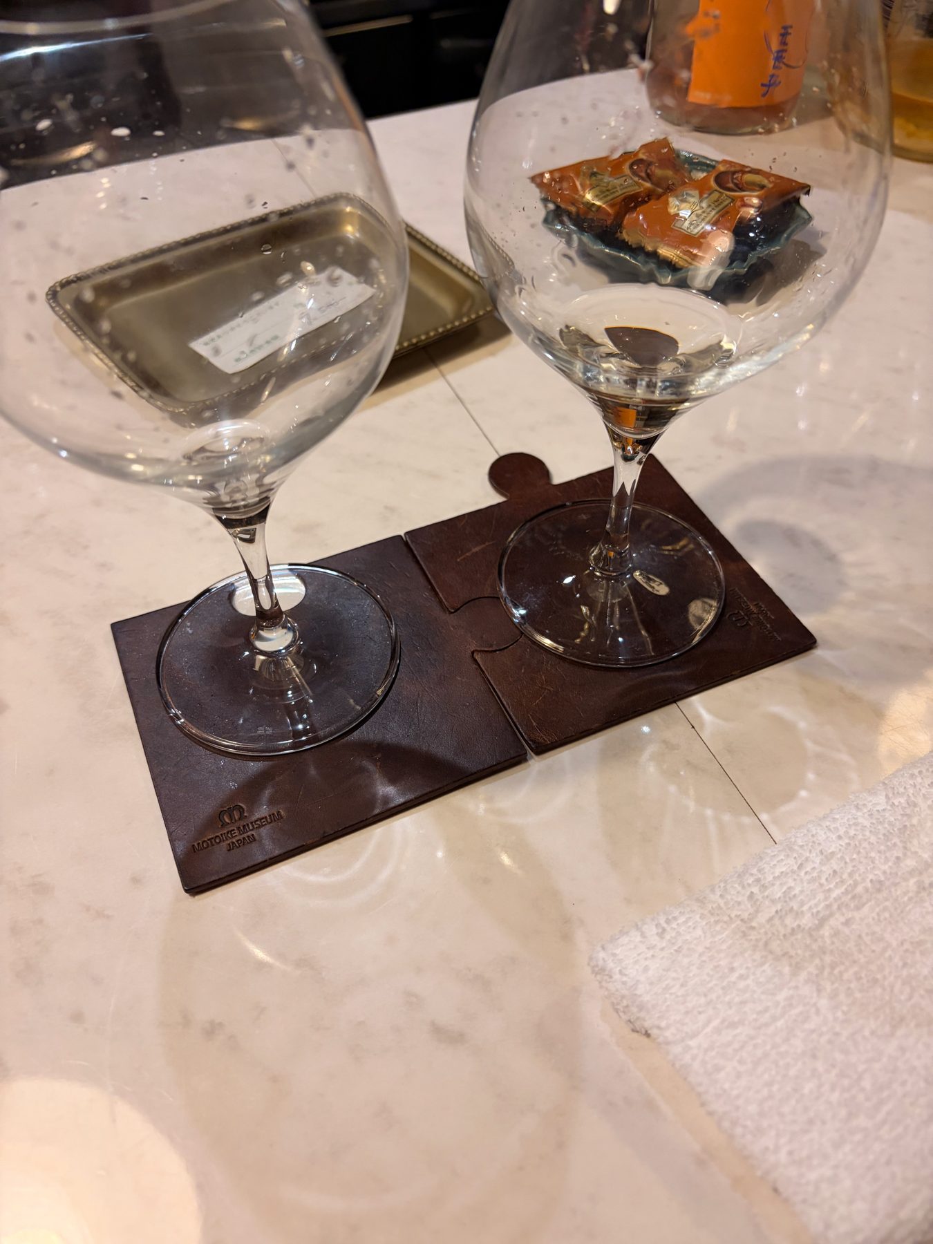 Two glasses at the bar