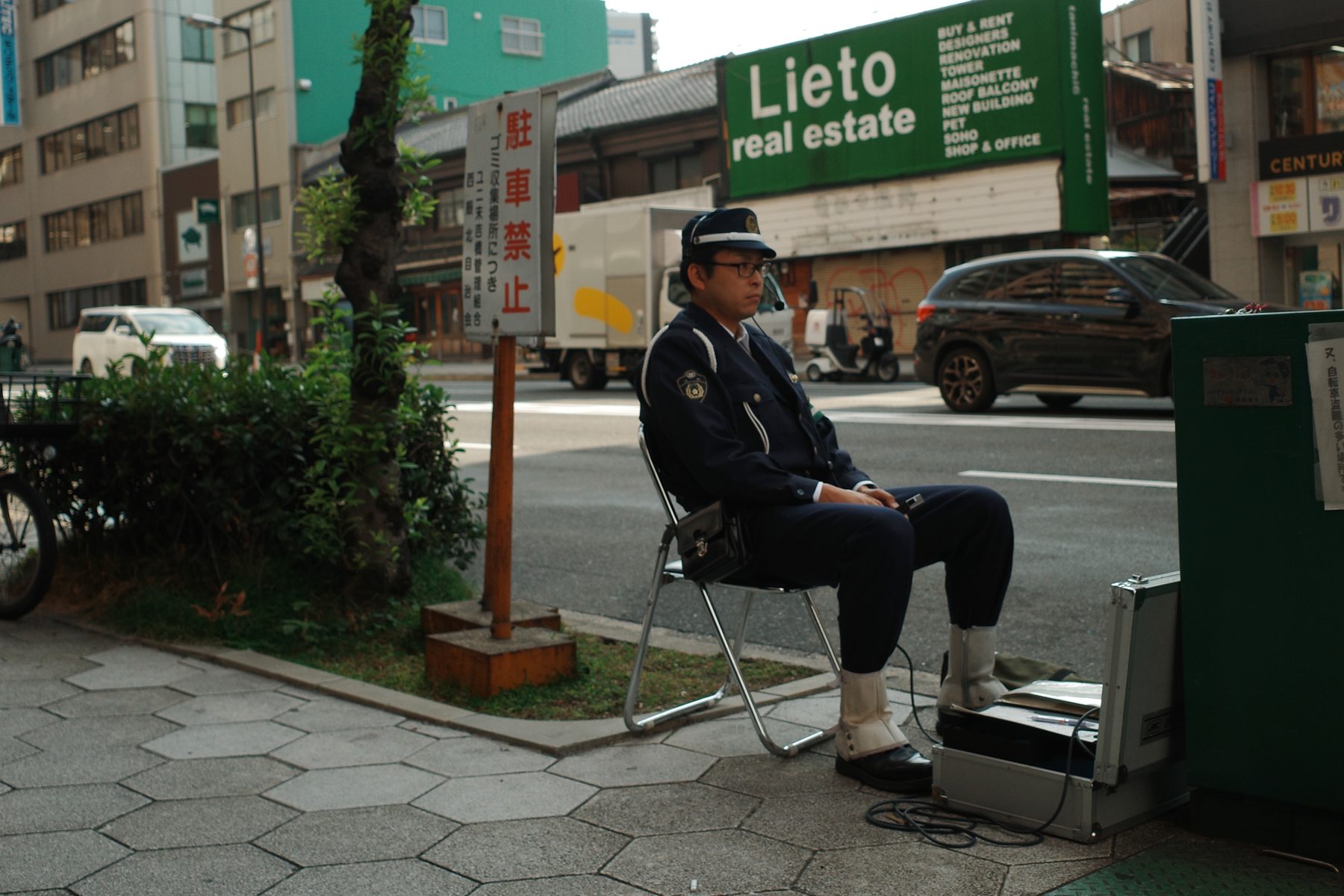 A man on a bench