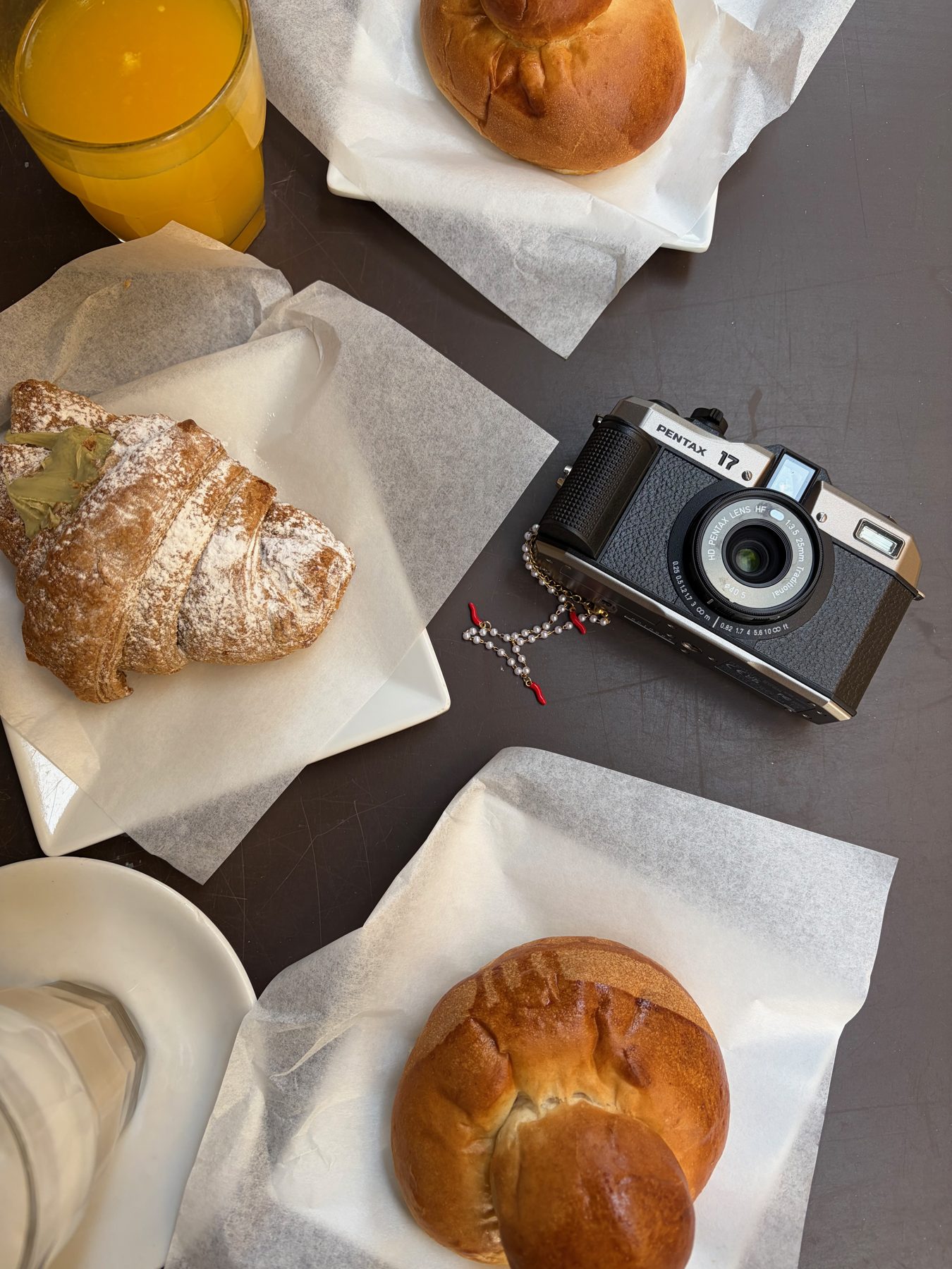 Breakfast, with the camera on the table