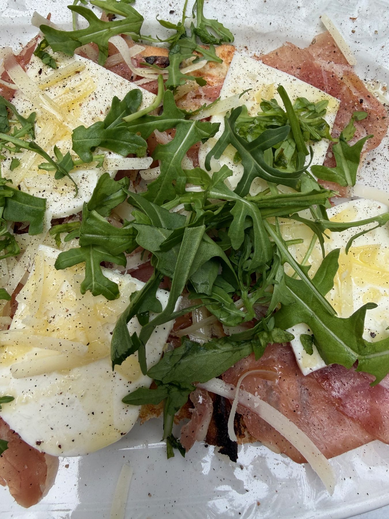 Ham, cheese and salad on bread