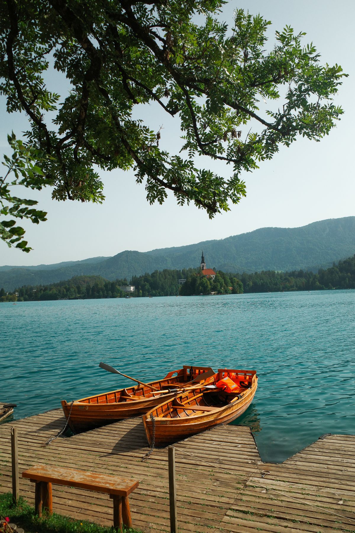 Rowing boats on Lake Bled
