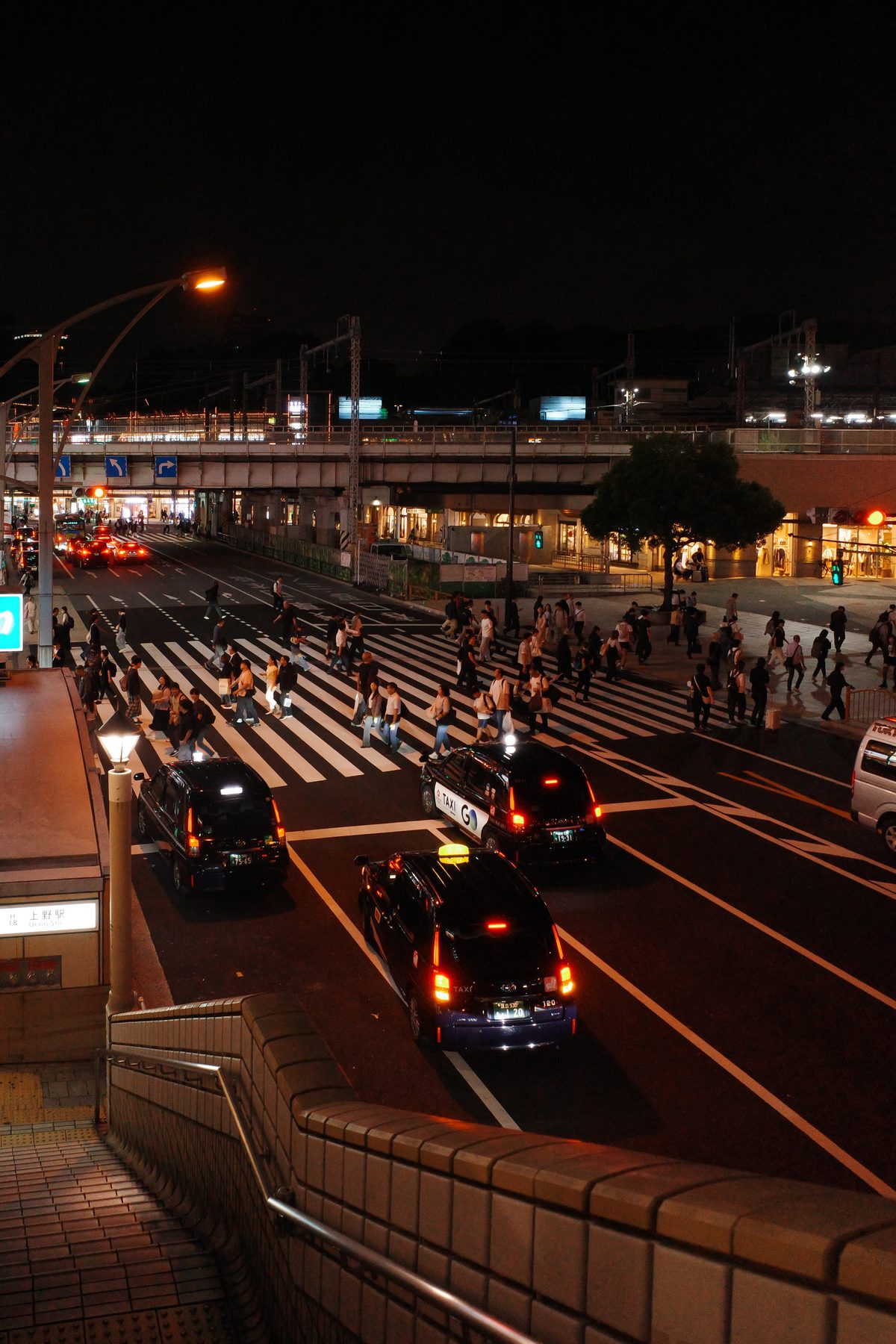 The big crossing in Ueno at night