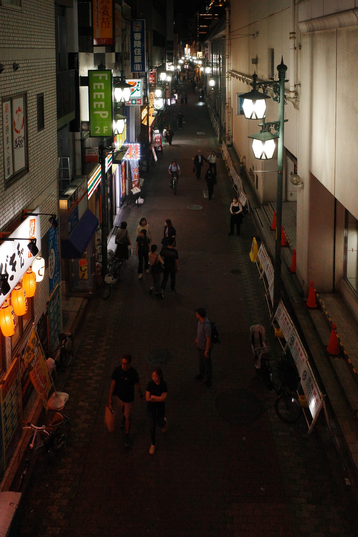 A shopping street in Ueno seen from above