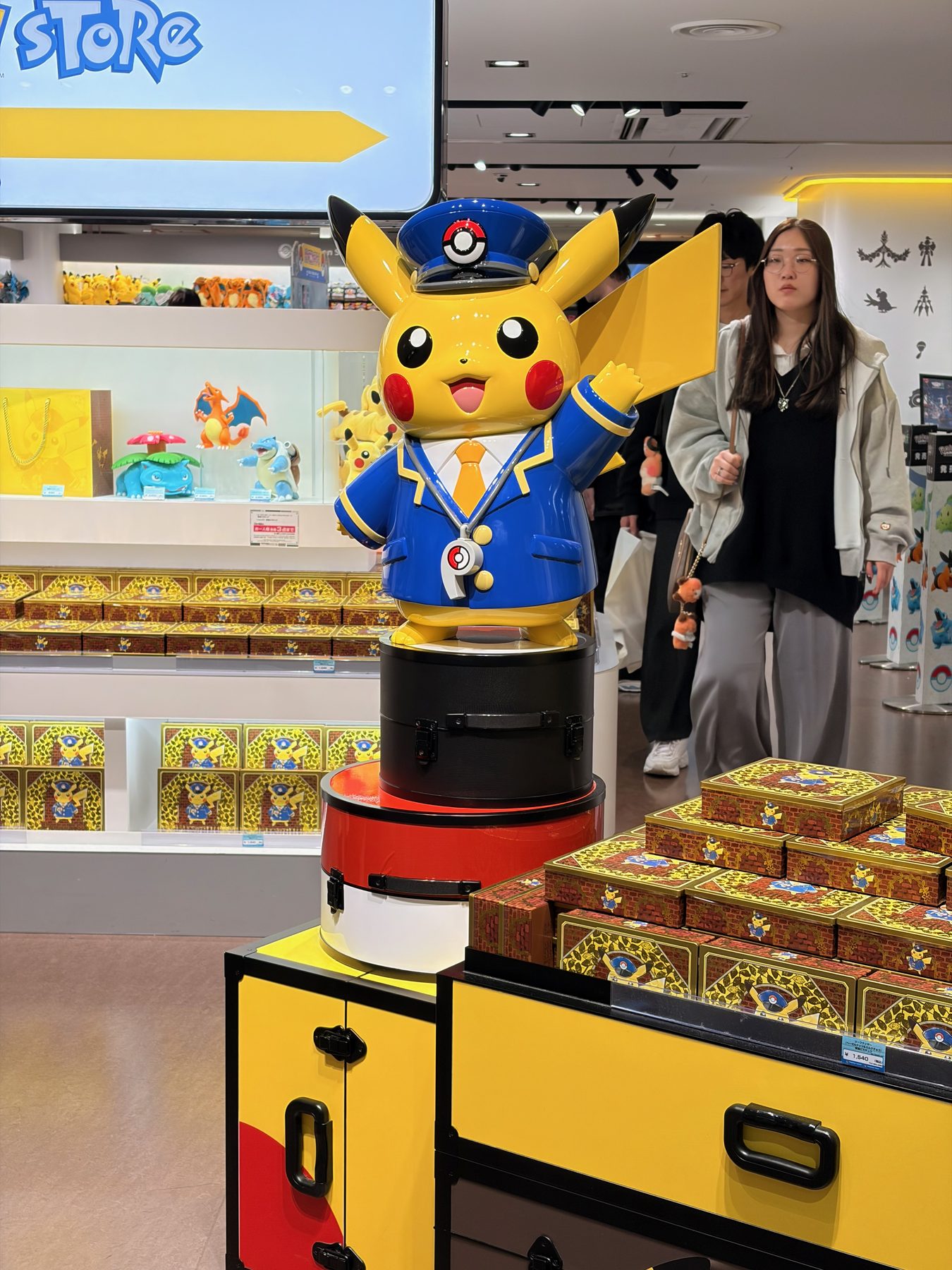 A Pikachu statue at the Pokémon Store, Tokyo Station
