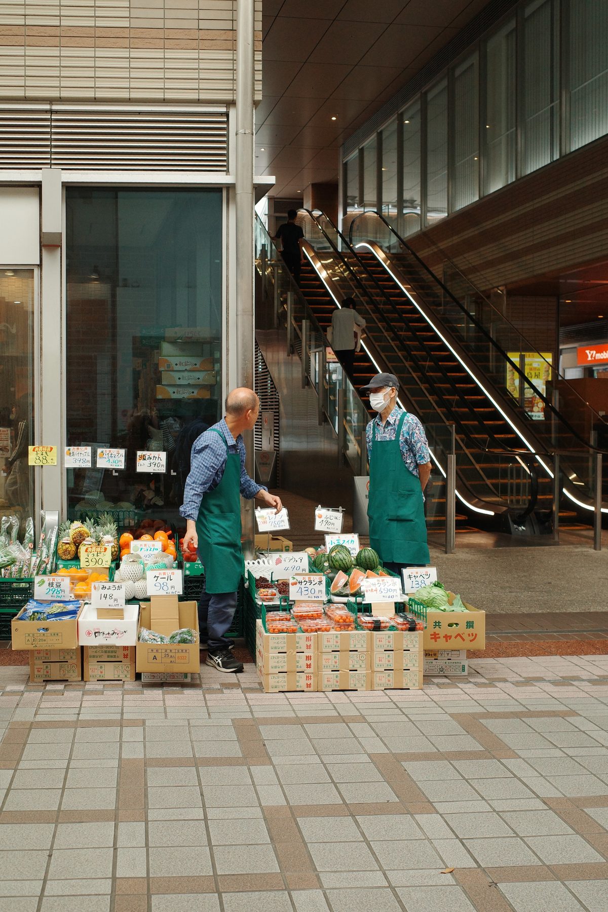 A greengrocer at work