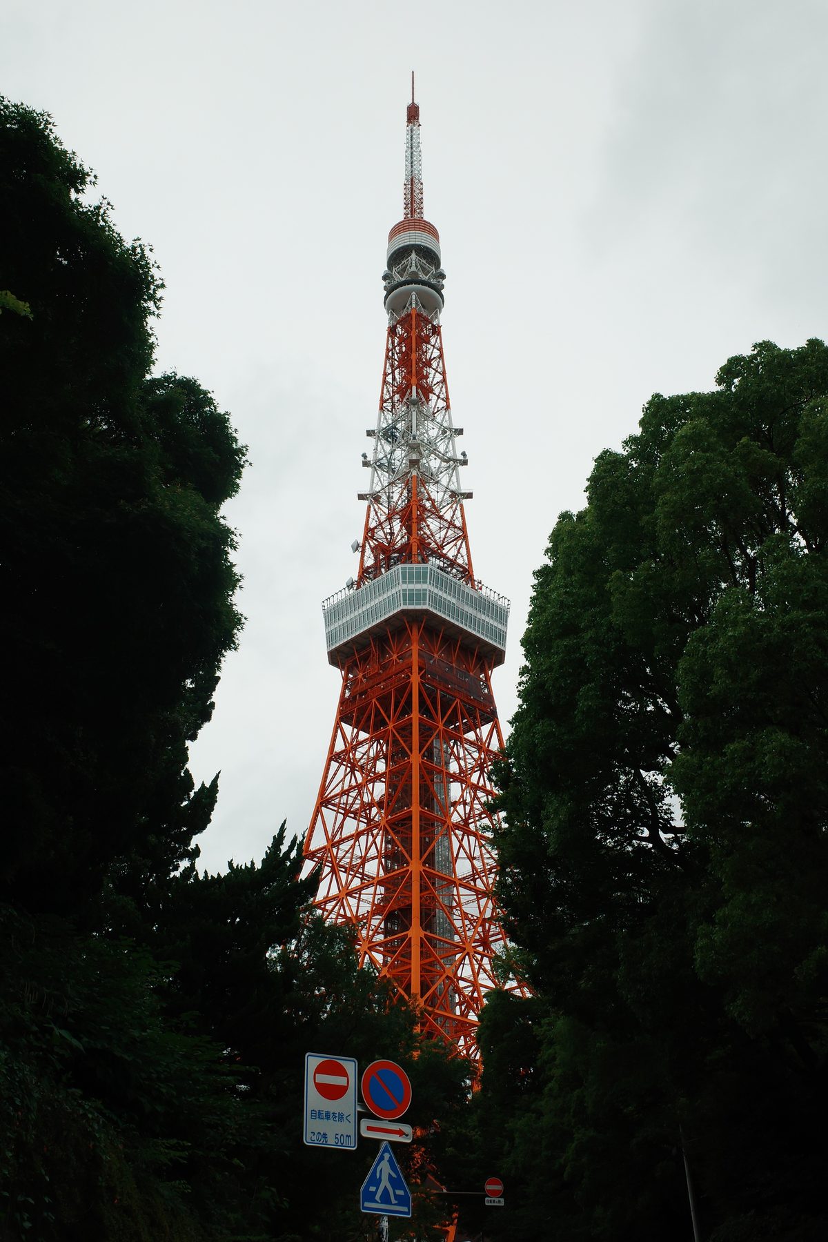 Tokyo Tower between the trees