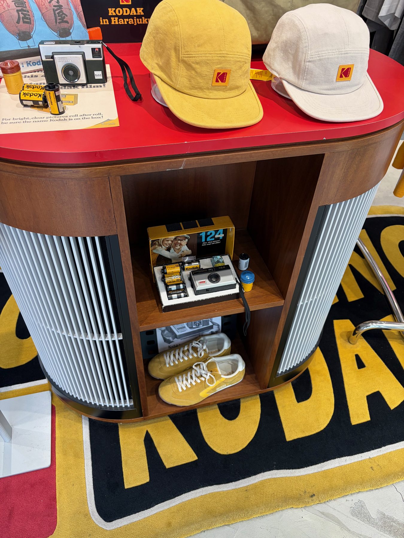 Kodak caps on display