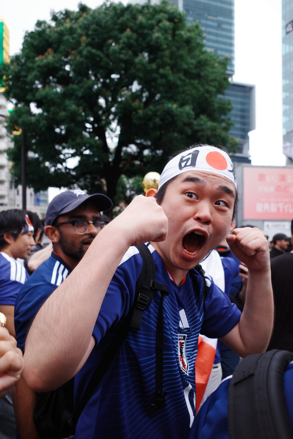 A fan shouting with joy