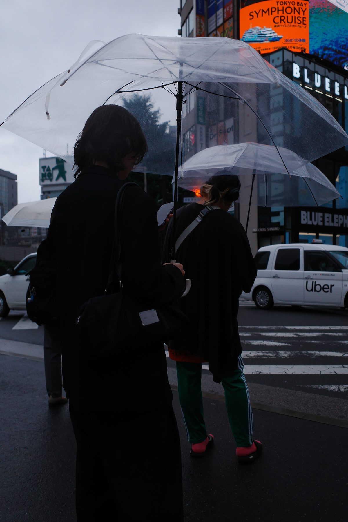 Umbrellas at a Shinjuku crossing
