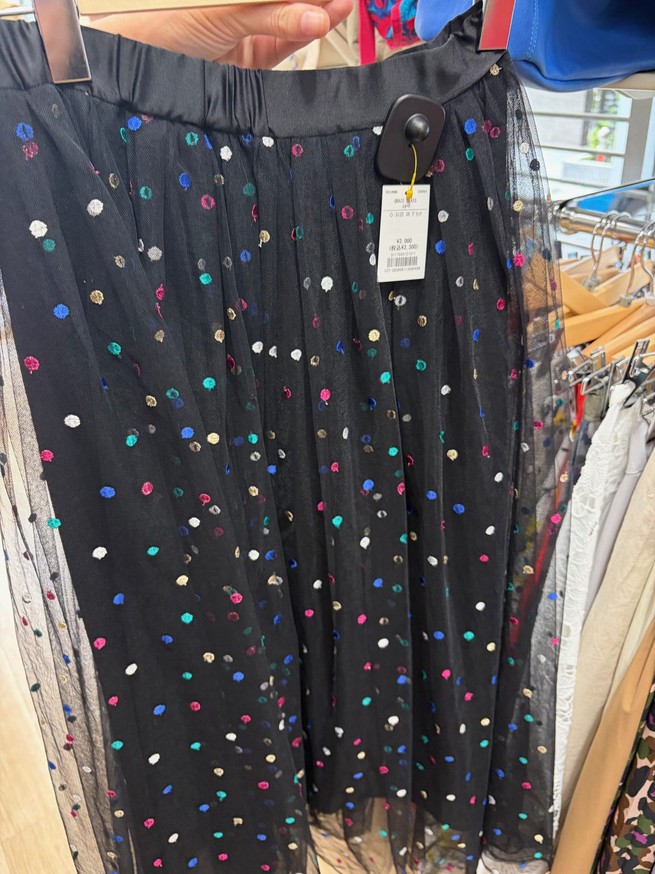 A sequin skirt at Trefac