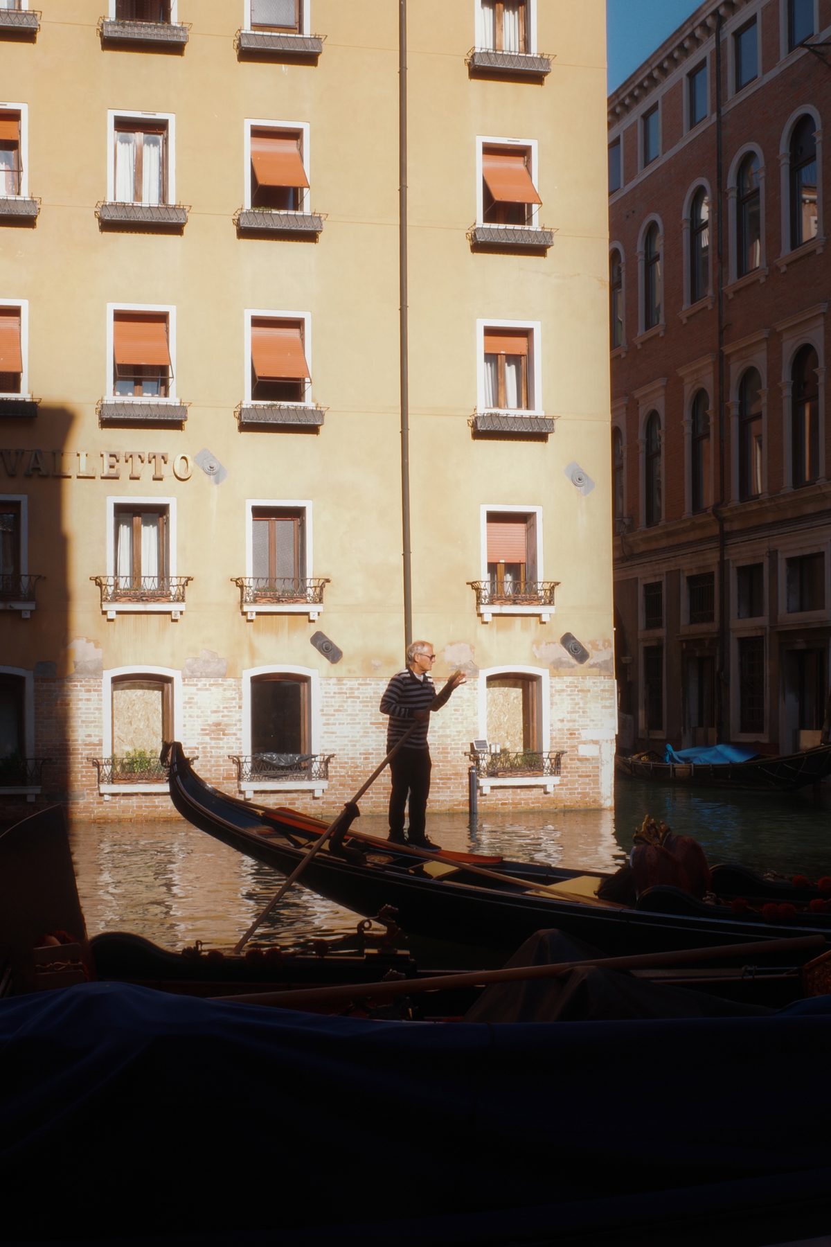 A gondola on a canal