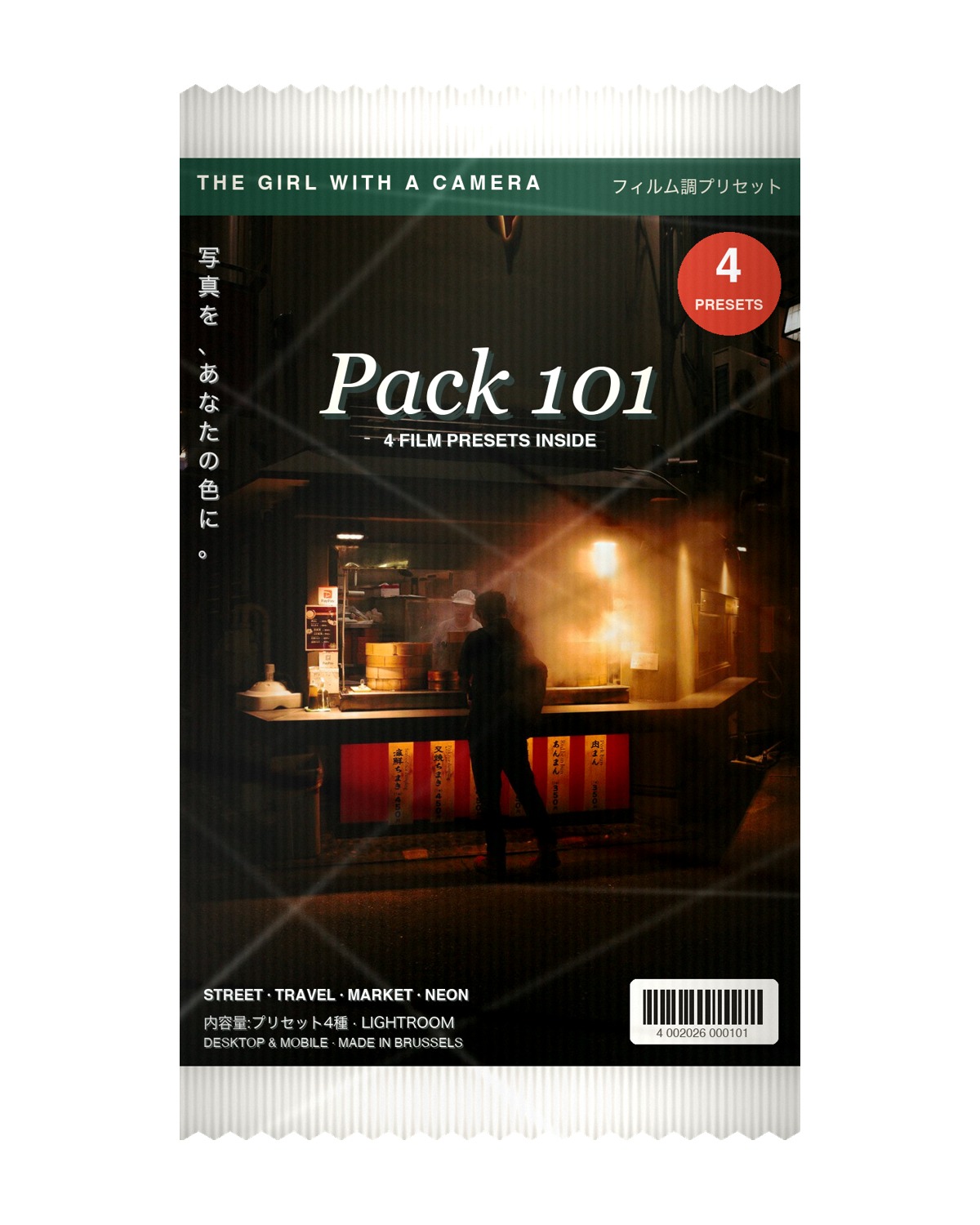 Pack 101, 4 film presets for Lightroom