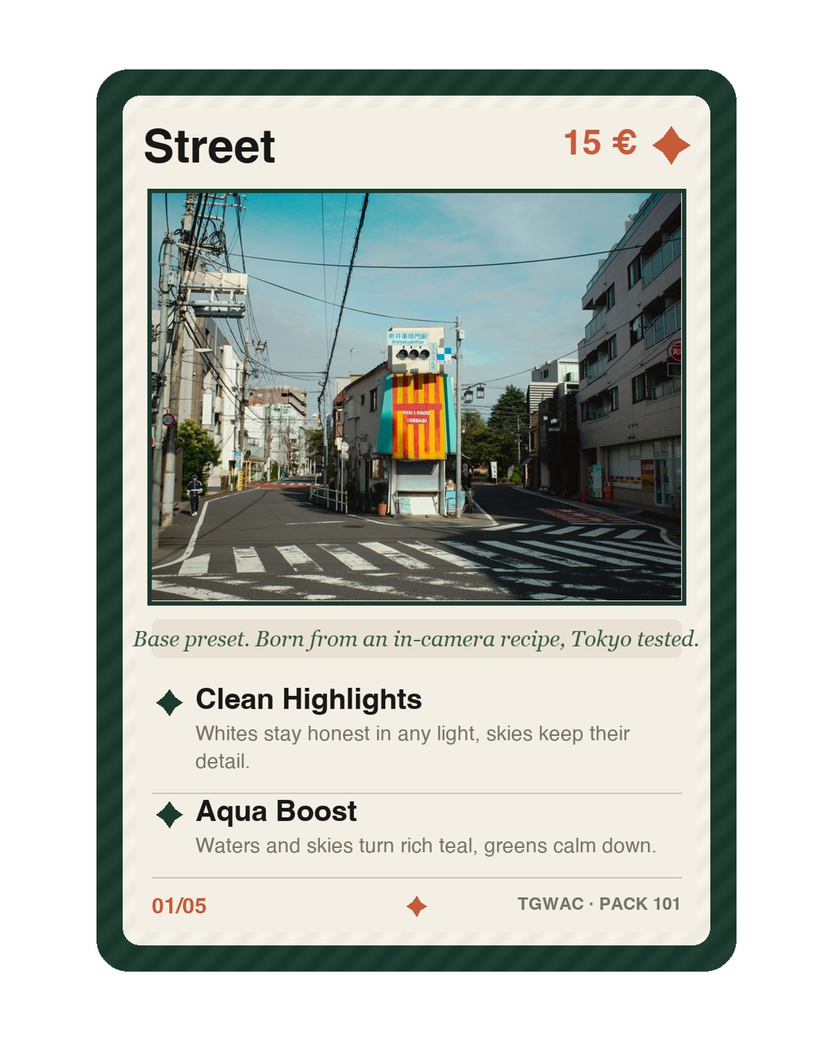 Street, the signature Lightroom preset